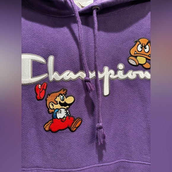 Champion Purple Hoodie Mario size small rare video game - Picture 7 of 10